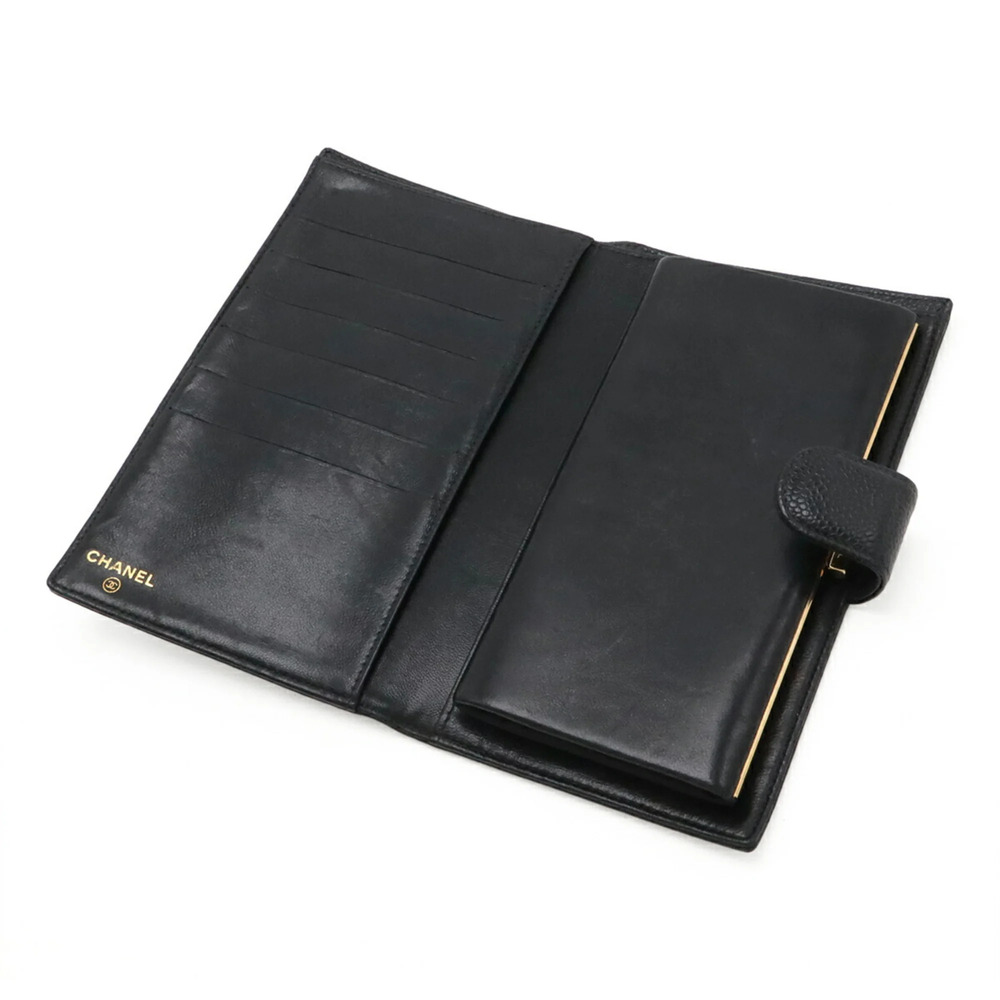 CHANEL Black Caviar Leather Logo Wallet - Picture 5 of 10